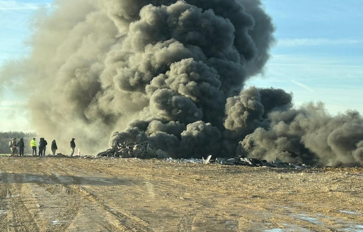 Fire at the Hopkinsville Landfill on Thursday Jan. 22, 2025. (Hopkinsville Fire Department Contributed)