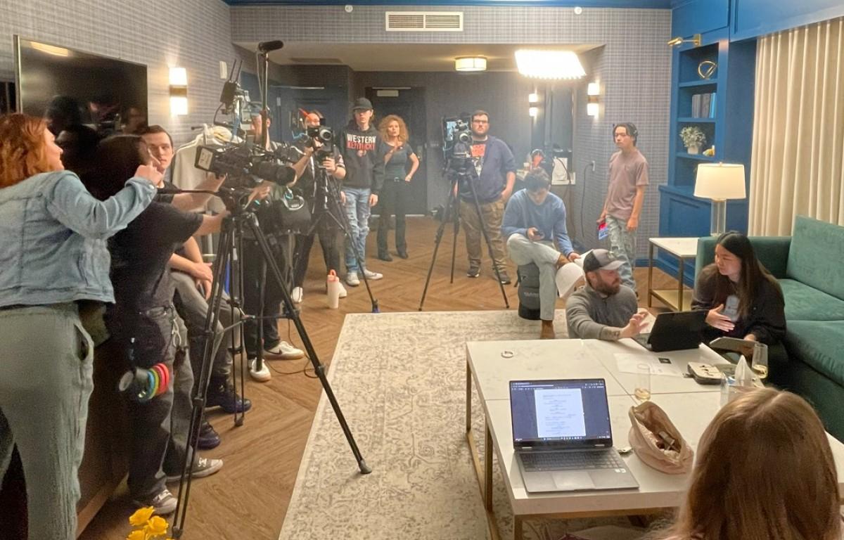 The Wedding Suite filming on location at Oak Grove Racing, Gaming & Hotel. (Contributed by Oak Grove Tourism)