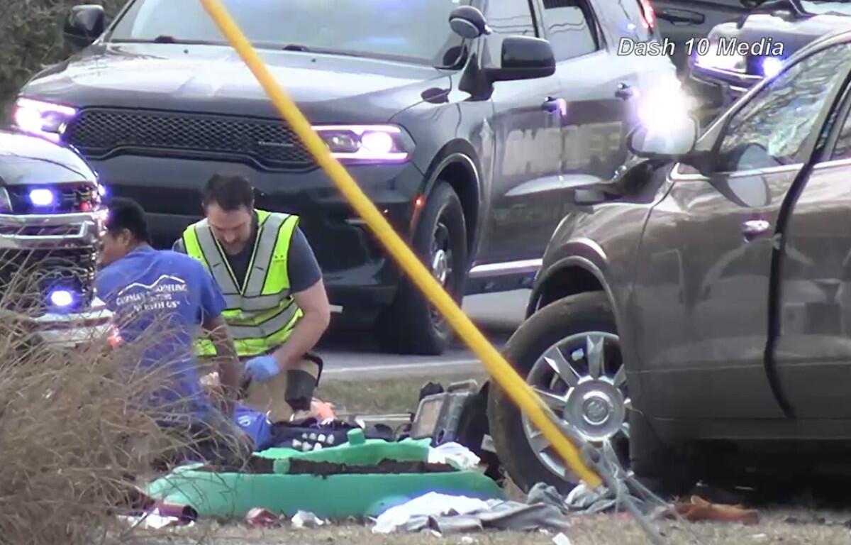 Two vehicles crashed on Hugh Hunter Road in Oak Grove on Feb. 19, 2026. (Dash 10 Media)