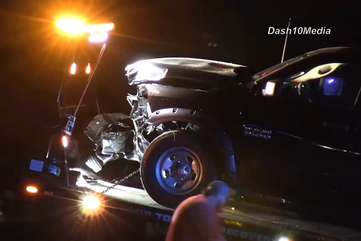 A motorcycle and a car crashed on Fort Campbell Boulevard in Oak Grove on March 20, 2026. (Enrique Hernandez, Dash 10 Media)