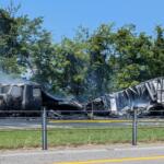 A tractor trailer fire on Interstate 24 in Christian County on Aug. 5, 2026. (Christian County Sheriff's Office, contributed)