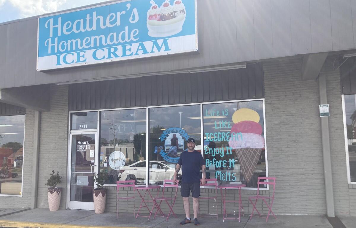 Eric Engel in front of Heather's Homemade Ice Cream, located at 2711 Fort Campbell Blvd. in Hopkinsville, Kentucky. Picture taken on Sept. 16, 2026. (Christian Brown)