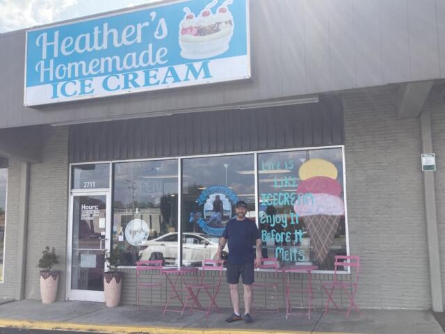 Eric Engel in front of Heather's Homemade Ice Cream, located at 2711 Fort Campbell Blvd. in Hopkinsville, Kentucky. Picture taken on Sept. 16, 2026. (Christian Brown)