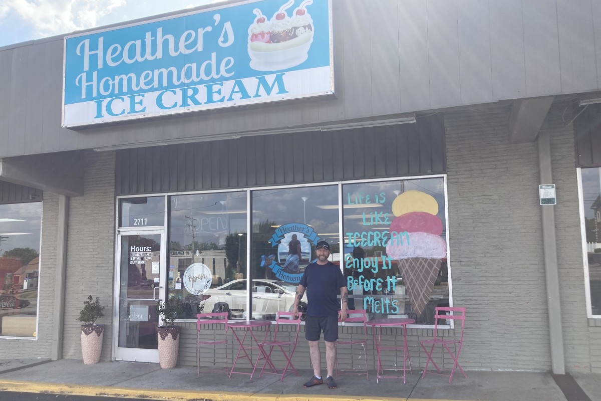 Eric Engel in front of Heather's Homemade Ice Cream, located at 2711 Fort Campbell Blvd. in Hopkinsville, Kentucky. Picture taken on Sept. 16, 2026. (Christian Brown)