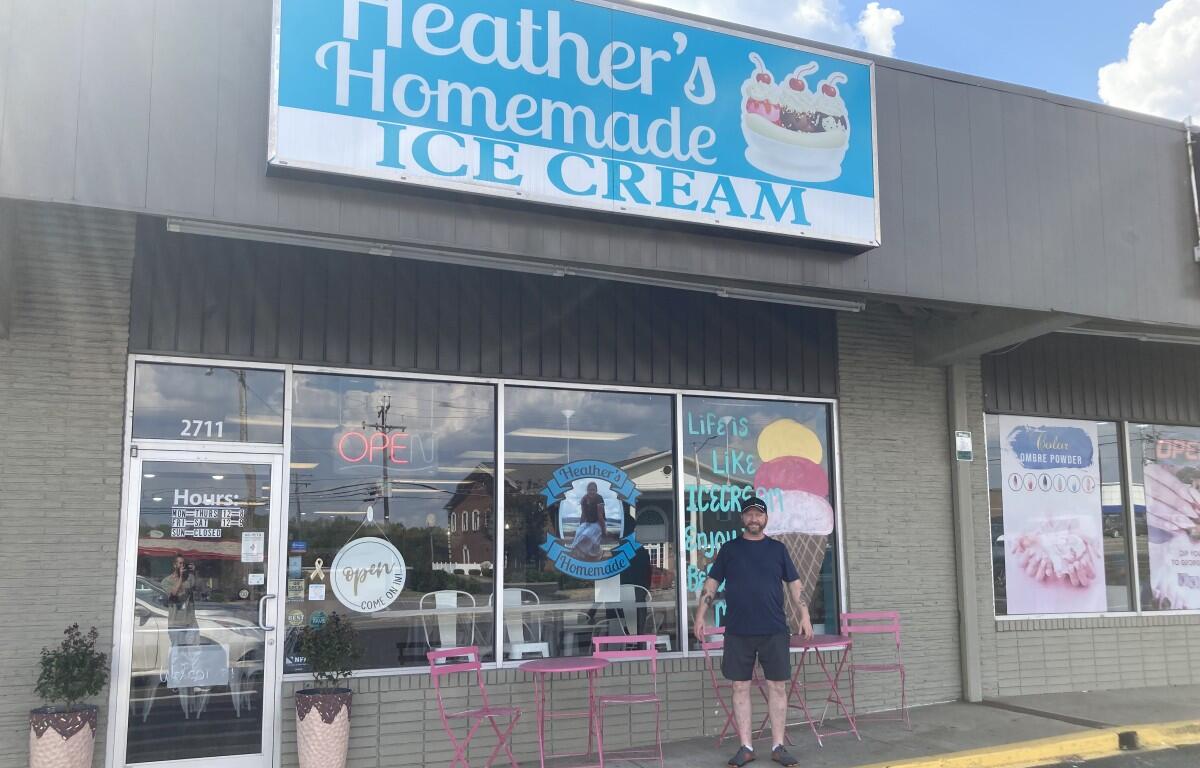 Eric Engel in front of Heather's Homemade Ice Cream, located at 2711 Fort Campbell Blvd. in Hopkinsville, Kentucky. Picture taken on Sept. 16, 2026. (Christian Brown)